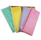 Secret Life(TM) 100% Biodegradable Paper Straws in 100% Biodegradable Container Box Turquoise Watermelon Yellow Lavender Chevron Pattern 100ct (PSCFPR04)