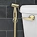 ShowerMaxx Premium Cloth Diaper Sprayer - Adjustable Handheld Toilet Bidet Water Cleaner - Complete Set with Hose, T-Valve, Tank/Wall Mount & Plumber's Tape - Polished Brass - Easy to Install & Use