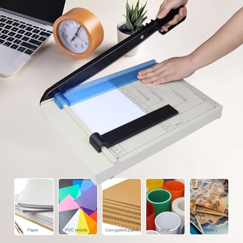 Paper Cutter, Paper Cutting Machine, 12 "A4 Cutting Length, 10 Sheet Capacity, with Safety Protection Device and Blade Lock, Suitable for Office, School or Commercial usePaper Cutter