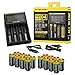 16 Pack EdisonBright EBR70 700mAh type 16340 rechargeable CR123A RCR123A 3.7v li-ion batteries with Nitecore D4 smart digital battery charger digicharger for home & car bundle