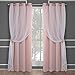 Exclusive Home Catarina Layered Solid Room Darkening Blackout and Sheer Grommet Top Curtain Panel Pair, 52