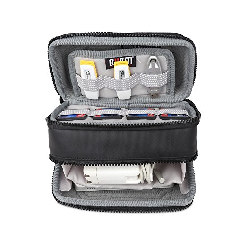 BUBM Eva Electronic Accessories Organizer Case, Travel Gadget Bag with Handle, Perfect for Cables, USB Drives, Batteries, memory cards (Black) - Thumbnail 7