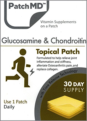 Glucosamine & Chondroitin Sulfate Joint Pain Relief Topical Patches By PatchMD-100% Safe, Natural Ingredients That Repair & Form Cartilage & Collagen -Reduce Inflammation & Stiffness - 30 Patches