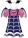 Cotrio Girls Vampire Dress Up Boo-Tiful Costume Dresses Outfit Set Dressing Up For 3-4yrs Size 4T (Dress+Hairband+Wing)