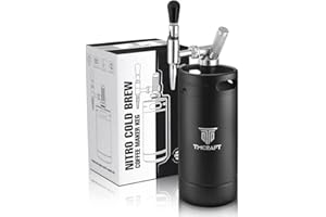 TMCRAFT 128oz Nitro Cold Brew Coffee Maker, Home Brew Coffee Keg with Stainless Steel Stout Creamer Faucet & Pressure Relieving Valve