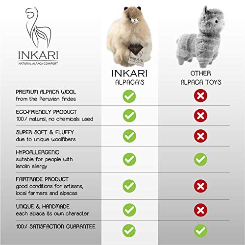 Inkari Alpaka Plüsch aus natürlicher und weicher Alpakawolle - Echte Alpakawolle, Frauen und Kinder - Sandstone (23cm) – Bild 7