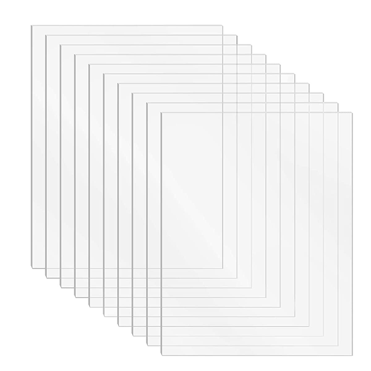 DARENYI 10 Pcs Acrylic Sheet Clear Plastic Sheet 1mm Transparent Acrylic for Drawing, Printing, Craft DIY, Picture Frame etc(25 x 20cm)