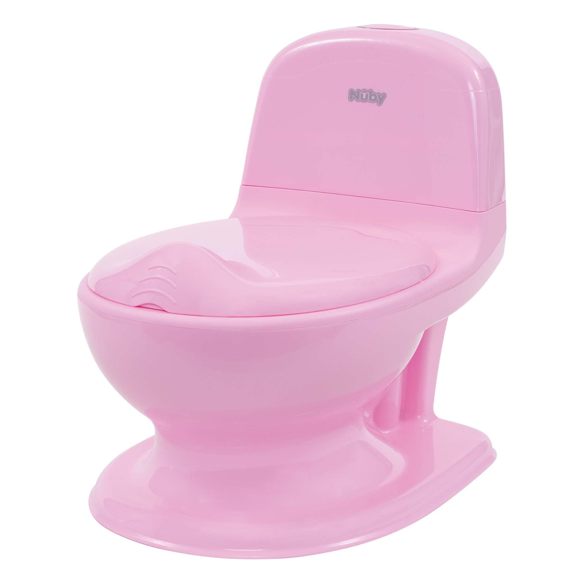 Nuby My Real Potty with Flushing Sound, Training Toilet for Toddlers - Pink - 18M+, Pink, NV07007A