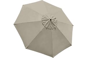 EliteShade USA 9ft Replacement Covers 8 Ribs Market Patio Umbrella Canopy Cover (CANOPY ONLY) (Beige)