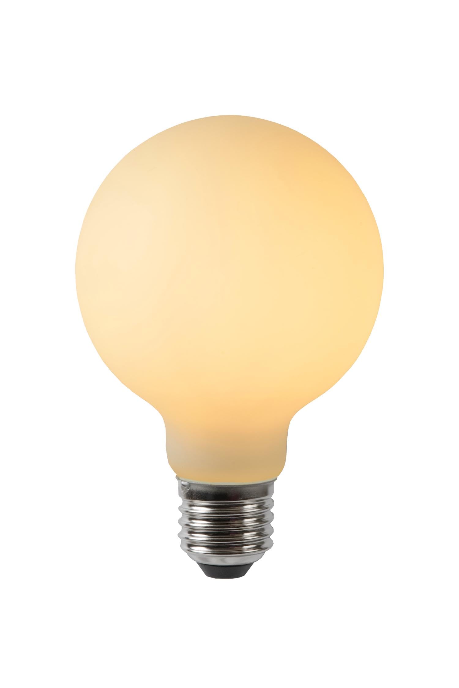 Lucide Filament Bulb - Filament Bulb - 8 cm - LED Dim. - E27-1x5W 2700K - Opal
