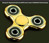 Adorrgon Fidget Spinner Toy Time Killer Stainless Steel Bearing Perfect to relieve ADHD Anxiety Reduce Stress Helps Focus ABS Plastic Electroplating (Gold)