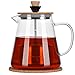 Túasia 18/10 Stainless Steel Infuser Blooming and Loose Leaf Teapots,Borosilicate Maker 32oz, Glass Tea Kettle Stove Top, P-1