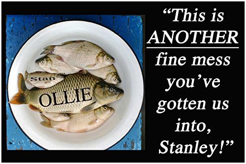 ANOTHER FINE MESS-- 1 small, funny fridge magnet, 2x3 inches (5.08 x 7.62 cm), meme decorative magnetic sign plaque, STAN AND OLLIE GET INTO ANOTHER FINE MESS