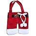 Holders Knife and Fork Bags Table Decoration ,Traditional Red and White Santa Suit Christmas Silverware Holder,3 sets,6 pcs
