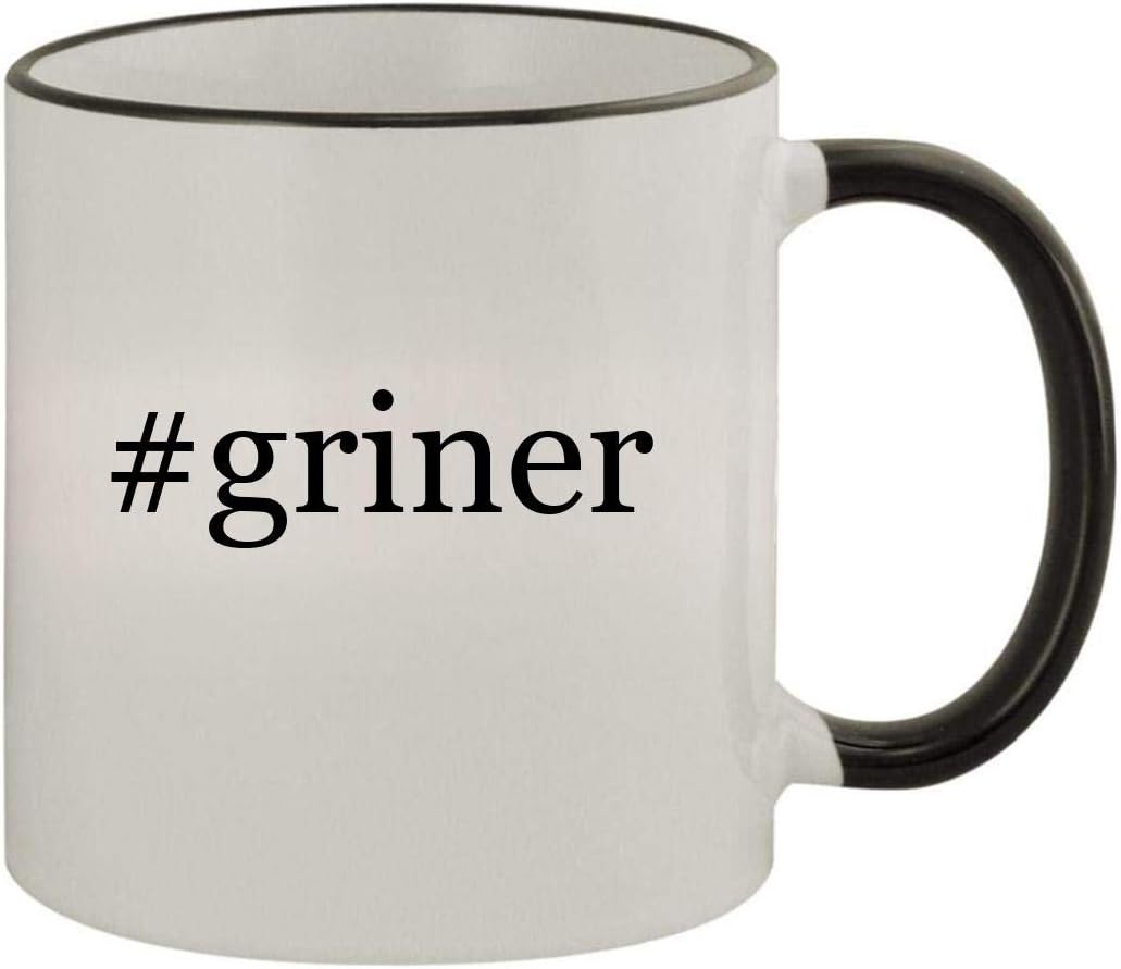 #griner - 11oz Ceramic Colored Rim & Handle Coffee Mug, Black