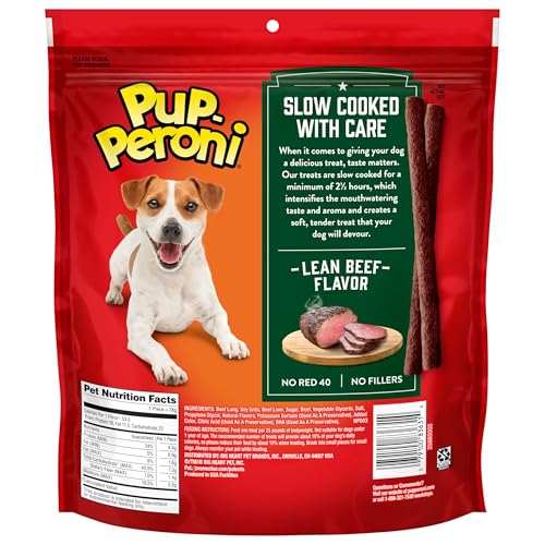 PUP-PERONI DOG TREATS, LEAN BEEF FLAVOR, 22.5 OUNCE, MADE WITH REAL BEEF, 90% FAT FREE