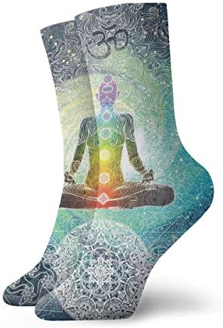 Jxrodekz Yoga Design Hippie Style Men Women Novelty Funny Crazy Crew Sock Printed Sport Athletic Socks 30cm Long Personalized Gift Socks