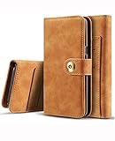 Galaxy Note 8 Case, Crosspace Galaxy Note 8 Wallet Case PU Leather Retro Flip Cover 2-in-1 Classic Protective Magnetic Detachable Shell with Credit Card Holder for Samsung Galaxy Note 8 - Brown