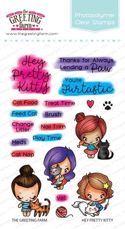 The Greeting Farm Clear Stamp Set - Hey Pretty Kitty