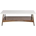 Madison Park Parker Coffee Tables-Solid Wood, Two-Tone Finish with Lower Storage Shelf Modern Mid-Century Accent Living Room 