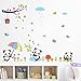 AWAKINK Lovely Panda Birds Flowers and Bamboo Wall Stickers Removable Wall Vinly Decal Decor for Girls and Boys Nursery Room Children's Bedroom