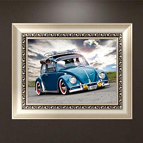 Yeefant Car Realistic Modern Art Embroidery Paintings No Fading 5D Canvas Rhinestone Pasted DIY Diamond Cross Stitch Home Wall Decor for Bedroom Living Room,12x16 Inches