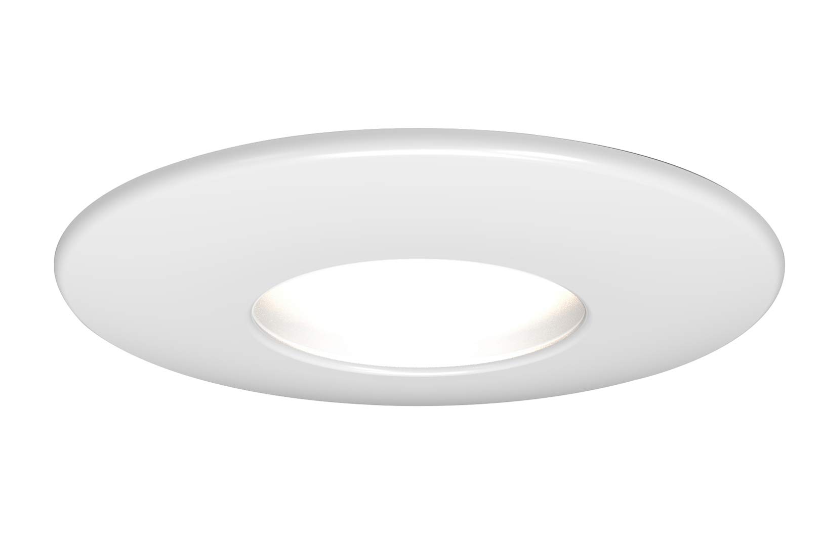 4lite Fire-Rated Indoor Downlight (Matt White) IP20 Rated Dimmable Spotlight Supplied with a 2200k - 6500k 345lm Smart GU10 Bulb - 4L1/2214-4yr Guarantee