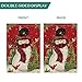 AVOIN Snowman with Buffalo Plaid Scarf Garden Flag Vertical Double Sized, Winter Holiday Christmas Burlap Yard Outdoor Decoration 12.5 x 18 Inch