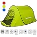 ANCHEER Large Pop Up Backpacking Camping Hiking Tent Automatic Instant Setup Easy Fold back Shelter Travelling Beach Shelter for 1-2 Person Red (Green)
