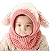 Bolayu Winter Baby Kids Girls Boys Warm Woolen Coif Hood Scarf Caps Hats Pink