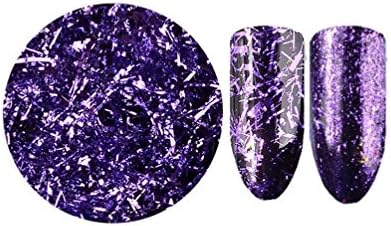 FENZL 0.2g Nail Art Glitter Golden Silver Silk Magic Mirror Holo Flake Aluminum Foil (purple)
