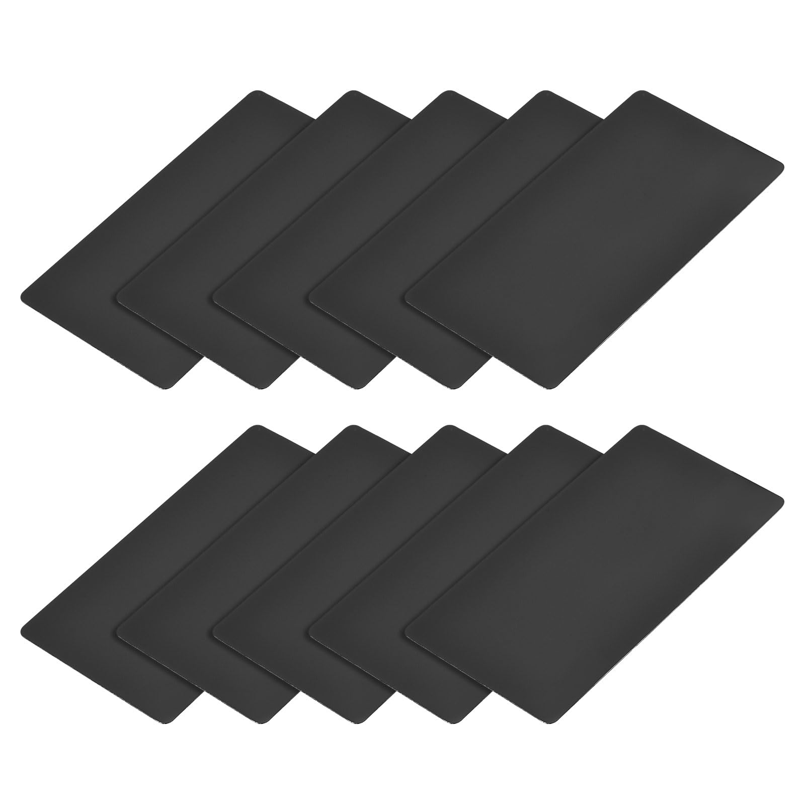 METALLIXITY Blank Metal Card (100mm x 50mm x 0.3mm) 10Pcs, Painted Aluminum Nameplate - for Home Indoor DIY Signage Etching, Black