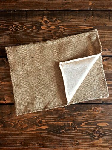 Set of 2-Burlap Placemats With Natural Cotton Fabric Lining