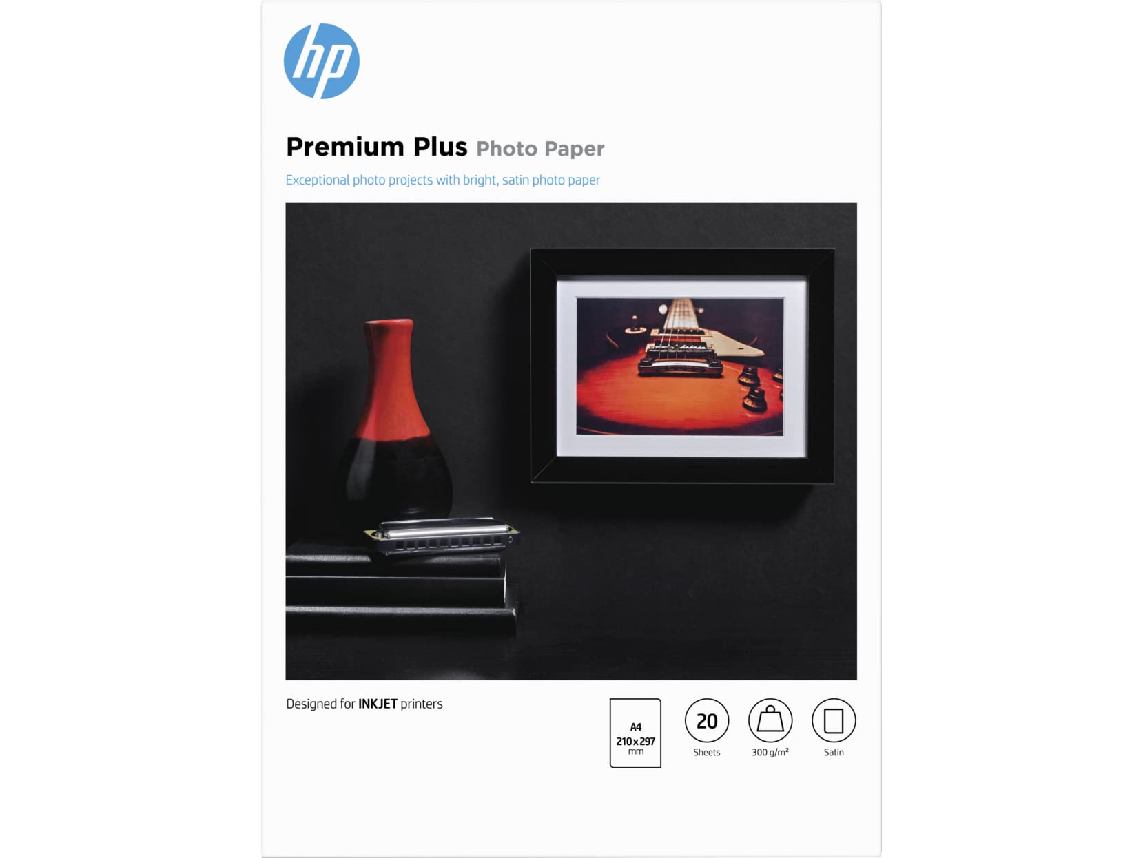 HP CR673A, A4/210 x 297 mm, Premium Plus Semi-Gloss Photo Paper, 300 gsm, 20 Sheets