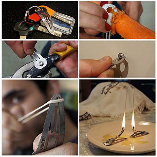 6 Pack Multi-Functional Hair Clip Stainless Steel Hairpin,Bottle Opener /Box Cutter /Screw Driver /Scrapper /Trolley Coin,Women Self-defense Tool Survival Kit