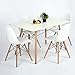 Dining Table FurnitureR Modern Retro Design Square Dining Table Desk with Beech Wooden Legs