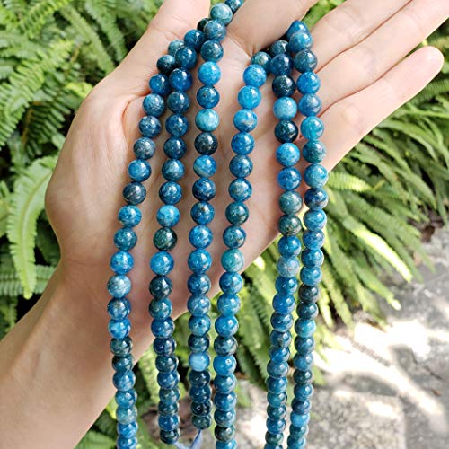 Top Quality Natural Blue Apatite Gemstone 4mm Small Round Loose Gems Stone Beads 15 Inch for Jewelry Craft Making GF32-4 - Thumbnail 2