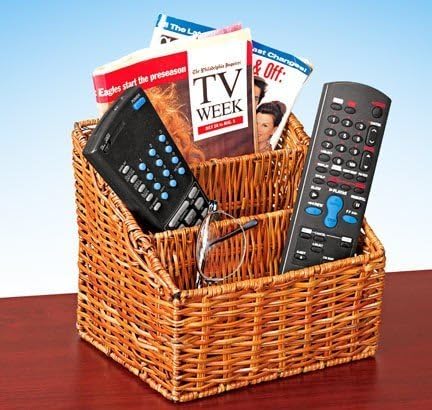 Wicker Remote Control Organizer Basket by B.W.