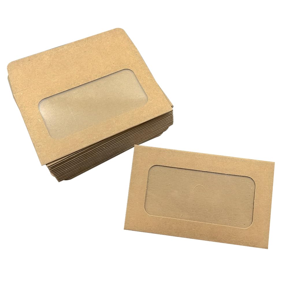 WYAN 30 Pcs Brown Window Envelopes, Kraft Envelopes, Clear Window Envelope for Gift Cards, Greeting Cards, Invitations, Classic Flap Envelope(9.5 * 5.5cm)