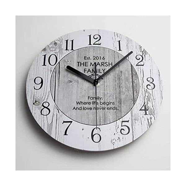Wall Clock Vintage Wall Clock Wooden Quartz Clock Shabby Chic Large
