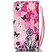 iPhone SE Case,iPhone 5S Case,iPhone 5 Case,[Wrist Strap][Kickstand] Pattern Premium PU Leather Wallet [Card/Cash Slots] Flip Cover for Apple iPhone 5 5S SE [4 Inch] +Crystal Pen (Butterfly)