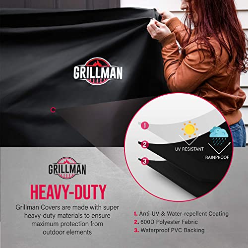 Grillman Premium Grill Cover for Outdoor Grill, BBQ Grill Cover, Rip