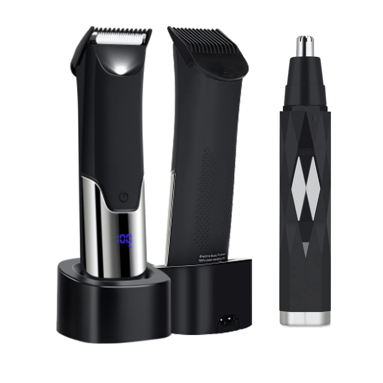 Electric Body Trimmer and Shaver for Men and Women, Waterproof Body Hair Groomers,Groin Hair Trimmer Beard Trimmer with LED Indicator, IPX7 Mens Pubic Hair Shaver for Balls,Male Hygiene Razor