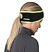 TrailHeads Women’s Ponytail Headband | Fleece Earband | Winter Running Headband - Black/hi-vis