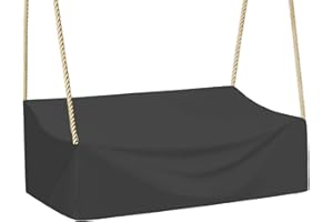YYJAILZQ 73in Hanging Porch Swing Cover Waterproof,Outdoor Porch Swing Cover for Patio Garden Hanging Swing Chair,420D Oxford Fabric (Black, 73in-185cm)
