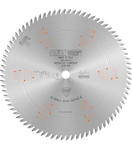 Ridge Carbide 10-Inch 40-Tooth Flat Top Table Saw Blade – FT Grind, +15° Hook, 5/8" Bore, Full Kerf .125, For Wood & Sheet Goods