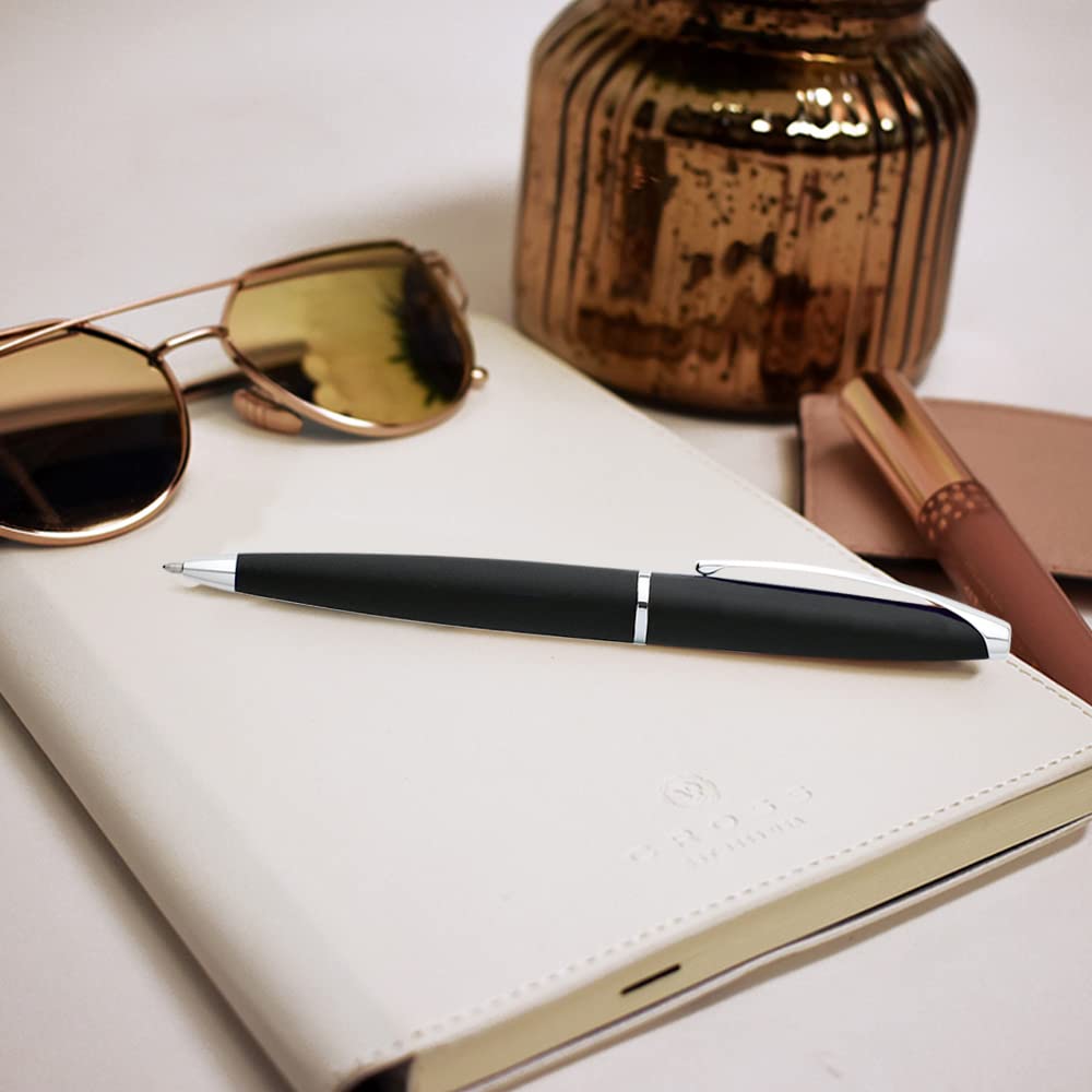 Cross ATX Refillable Ballpoint Pen Presented in a Luxury Gift Box - Medium Point, Black Ink, Basalt Black