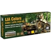 Vallejo - IJA Colors Early/Late 1937-1945 Acrylic Paint Set | Model Air | AFV Color Series Kit for Historical Reenactments with Artist-Quality Pigments | 8 Bottles x 17 ml (0.57 fl.oz.)