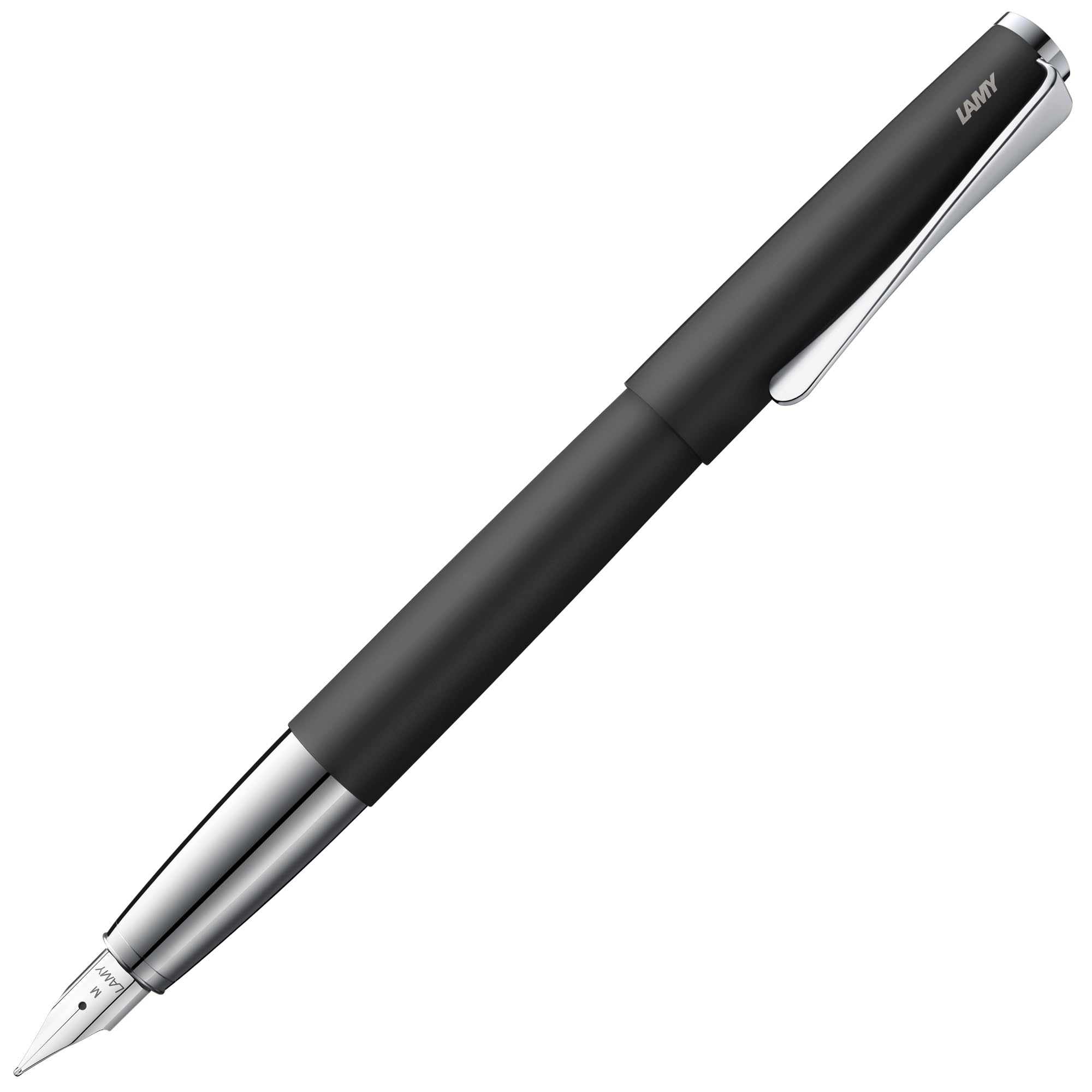 Lamy studio black - Fountain Pen in elegant metal body - steel nib, partially platinum-plated & in nib size EF - incl T 10 blue ink cartridge