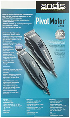 ANDIS PRO 24075 Pivot Motor Clipper/Trimmer Combo, Black
